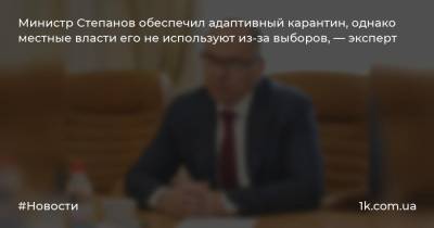 Министр Степанов обеспечил адаптивный карантин, однако местные власти его не используют из-за выборов, — эксперт
