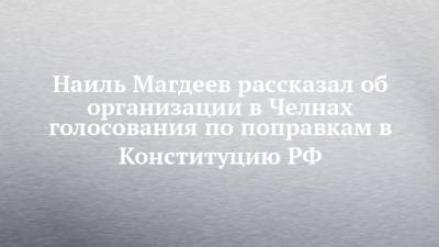 Наиль Магдеев рассказал об организации в Челнах голосования по поправкам в Конституцию РФ