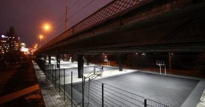В Калининграде ищут подрядчика для установки сетки над спортплощадкой под эстакадным мостом