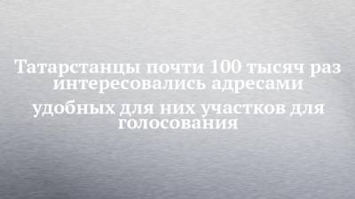 Татарстанцы почти 100 тысяч раз интересовались адресами удобных для них участков для голосования