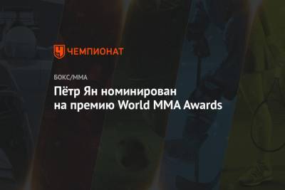 Пётр Ян номинирован на премию World MMA Awards