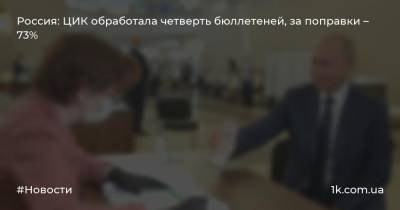 Россия: ЦИК обработала четверть бюллетеней, за поправки – 73%