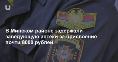 В Минском районе задержали заведующую аптекой за присвоение почти 8000 рублей