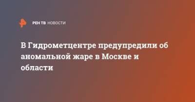 В Гидрометцентре предупредили об аномальной жаре в Москве и области