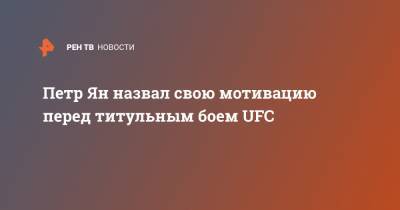 Жозе Альдо - Петр Ян - Петр Ян назвал свою мотивацию перед титульным боем UFC - ren.tv - Россия - Бразилия - Абу-Даби