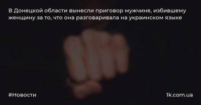 В Донецкой области вынесли приговор мужчине, избившему женщину за то, что она разговаривала на украинском языке