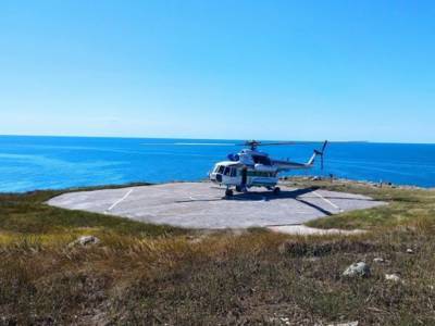 На прилетали 12 лет: на острове Змеиный сел вертолет пограничников