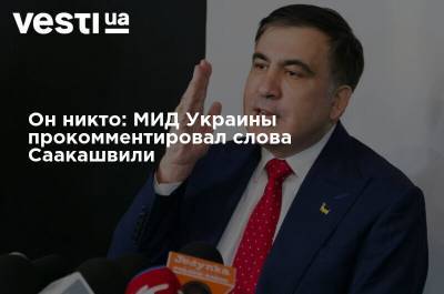 Он никто: МИД Украины прокомментировал слова Саакашвили