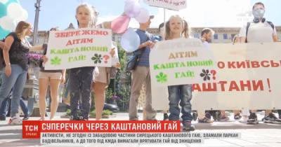"Киевляне! Сохраним каштаны!": столичные активисты борются против застройки Сырецкого гая