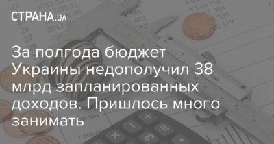 За полгода бюджет Украины недополучил 38 млрд запланированных доходов. Пришлось много занимать