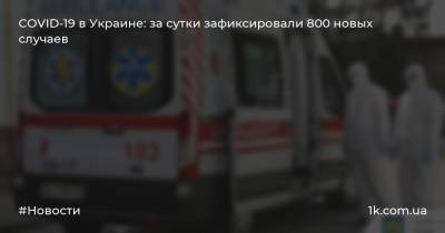 COVID-19 в Украине: за сутки зафиксировали 800 новых случаев