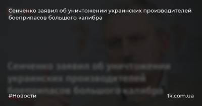 Сенченко заявил об уничтожении украинских производителей боеприпасов большого калибра