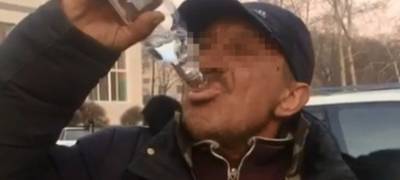 В Карелии грабитель-алкоголик залпом осушил похищенную у жертвы бутылку водки