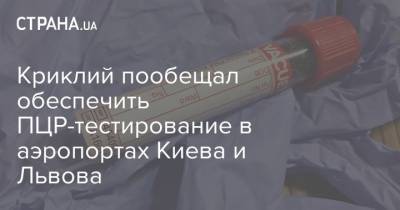 Криклий пообещал обеспечить ПЦР-тестирование в аэропортах Киева и Львова
