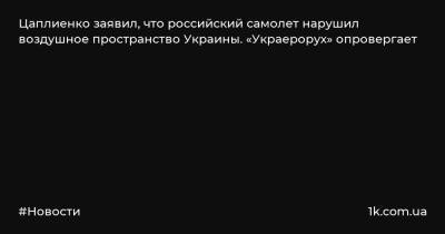 Цаплиенко заявил, что российский самолет нарушил воздушное пространство Украины. «Украерорух» опровергает