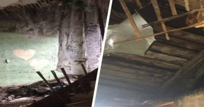 Потолок обвалился в одной из квартир аварийного дома в Архангельске