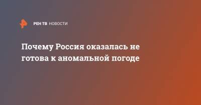 Почему Россия оказалась не готова к аномальной погоде