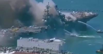 Взрыв не был причиной пожара на военном корабле в Сан-Диего