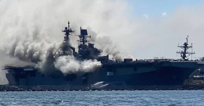 В США взорвался и загорелся корабль ВМС: много пострадавших. Фото и видео | Мир | OBOZREVATEL