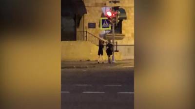 Видео: неизвестные украли дорожный знак на Васильевском острове - piter.tv