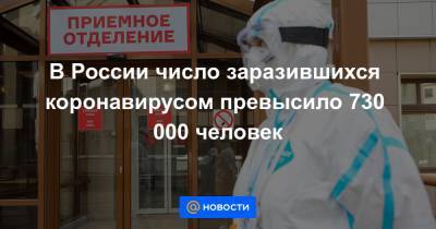 В России число заразившихся коронавирусом превысило 730 000 человек