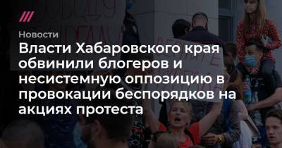 Власти Хабаровского края обвинили блогеров и несистемную оппозицию в провокации беспорядков на акциях протеста