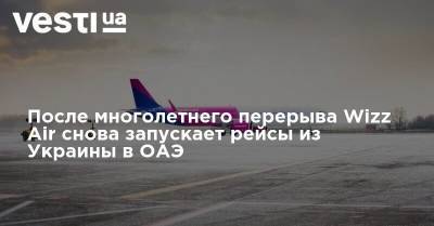 После многолетнего перерыва Wizz Air снова запускает рейсы из Украины в ОАЭ