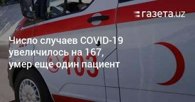 Число случаев COVID-19 увеличилось на 167, умер еще один пациент
