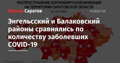 Энгельсский и Балаковский районы сравнялись по количеству заболевших COVID-19