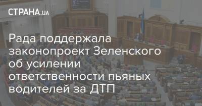 Рада поддержала законопроект Зеленского об усилении ответственности пьяных водителей за ДТП