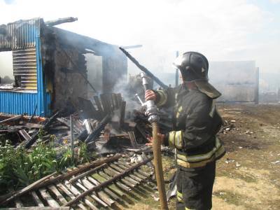 Пожар поглотил частный дом и ряд надворных построек в Воронежской области