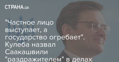 "Частное лицо выступает, а государство огребает". Кулеба назвал Саакашвили "раздражителем" в делах с Грузией