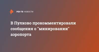 В Пулково прокомментировали сообщения о "минировании" аэропорта