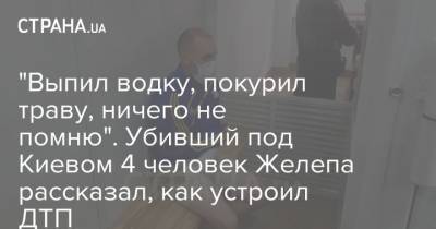 "Выпил водку, покурил траву, ничего не помню". Убивший под Киевом 4 человек Желепа рассказал, как устроил ДТП
