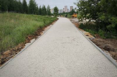 Продолжается строительство пешеходной аллеи в Молодёжном парке