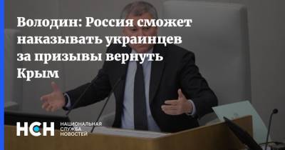 Володин: Россия сможет наказывать украинцев за призывы вернуть Крым