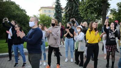 В Минске столкновения с полицией и задержания протестующих