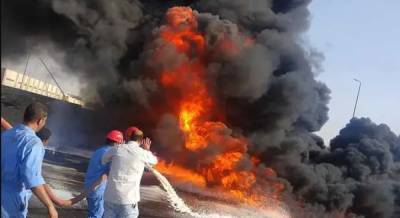 В Египте произошел мощный пожар на отрезке нефтепровода у автотрассы: есть пострадавшие (видео)