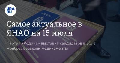 Самое актуальное в ЯНАО на 15 июля. Партия «Родина» выставит кандидатов в ЗС, в Ноябрьск завезли медикаменты