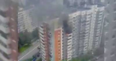 Квартира загорелась на улице Твардовского