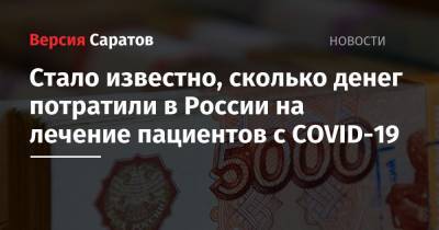 Стало известно, сколько денег потратили в России на лечение пациентов с COVID-19