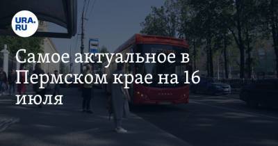Самое актуальное в Пермском крае на 16 июля. Общественный транспорт Перми работает по новым правилам, в крае открылись летние кафе