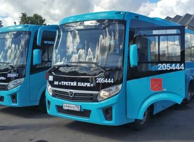 На дороги Петербурга выйдут новые лазурные автобусы