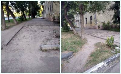 В одном из районов Воронежа пешеходов лишили тротуара
