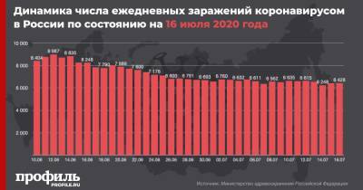В России число заразившихся коронавирусом увеличилось на 6428 человек
