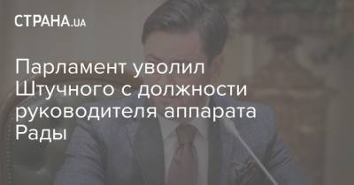 Парламент уволил Штучного с должности руководителя аппарата Рады