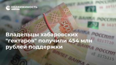 Владельцы хабаровских "гектаров" получили 454 млн рублей поддержки