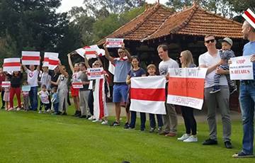 Белорусы Австралии поддержали протестующих соотечественников