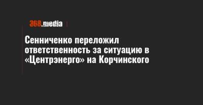Сенниченко переложил ответственность за ситуацию в «Центрэнерго» на Корчинского