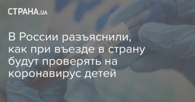 В России разъяснили, как при въезде в страну будут проверять на коронавирус детей